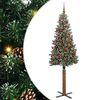 vidaXL &Aacute;rvore de Natal Slim com 300 LEDs com suporte Verde 180 cm