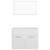 vidaXL 2 pcs conj. móveis casa de banho derivados madeira branco bril.