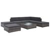 vidaXL 8 pcs conjunto lounge de jardim c/ almofad&otilde;es vime PE cinzento