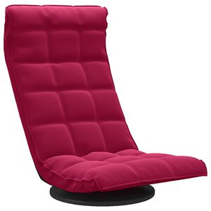 vidaXL Cadeira de piso girat&oacute;ria veludo vermelho tinto