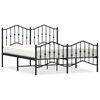 vidaXL Estrutura de cama com cabeceira e p&eacute;s 150x200 cm metal preto