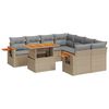 vidaXL 9 pcs conjunto de sof&aacute;s p/ jardim com almofad&otilde;es vime PE bege