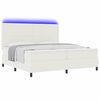 vidaXL Cama Box Spring LED com cabeceira Creme e Branco 200 x 200 cm