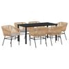 vidaXL Conjunto de Jantar para Jardim com almofada 7 pcs Castanho