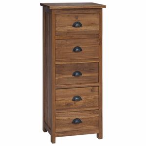 vidaXL Ba&uacute; de Gavetas Natural 45 x 35 x 110 cm Madeira de Teca S&oacute;lida