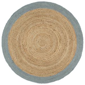 vidaXL Tapete artesanal em juta com rebordo verde azeitona 210 cm