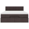 vidaXL Estrutura cama otomana colch&atilde;o 140x200cm tecido castanho escuro
