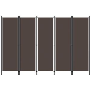 vidaXL Divis&atilde;o de quarto com 5 pain&eacute;is 250x180 cm castanho