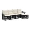 vidaXL Conjunto de Sof&aacute; de Jardim 5 unid. Preto vime PE