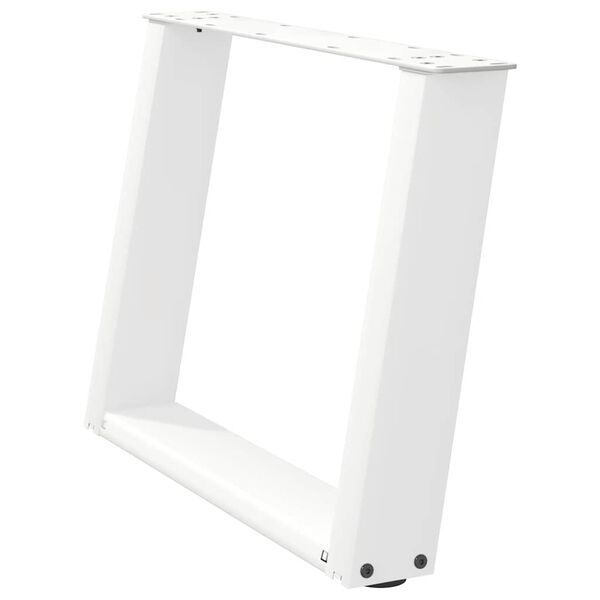 vidaXL P&eacute;s para mesa de centro em formato de U, 2 pe&ccedil;as, branco, 60x (42-43) cm, a&ccedil;o