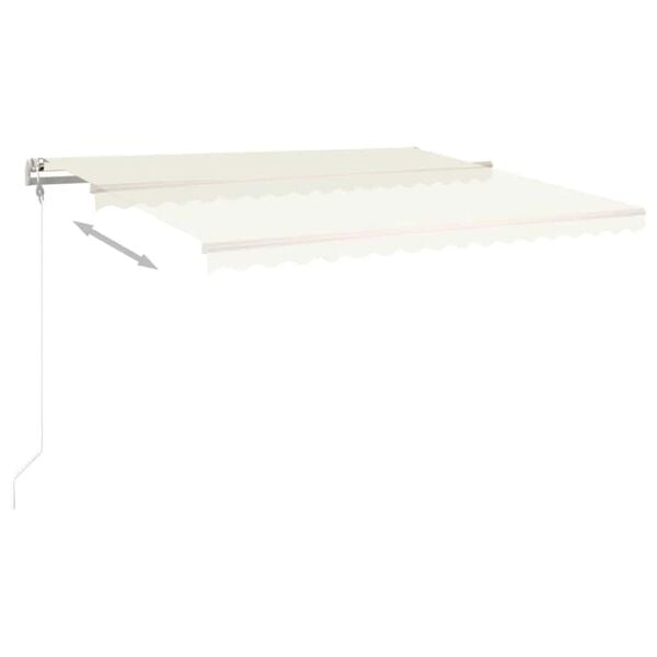 vidaXL Toldo retr&aacute;til autom&aacute;tico 450x300 cm cor creme