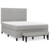 vidaXL Cama com molas/colch&atilde;o 140x200 cm tecido cinzento-claro