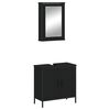 vidaXL 2 pcs conjunto m&oacute;veis casa de banho derivados de madeira preto