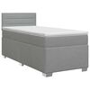 vidaXL Cama box spring com colch&atilde;o Cinzento-claro 90 x 190cm Tecido
