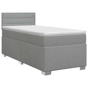 vidaXL Cama box spring com colch&atilde;o Cinzento-claro 90 x 190cm Tecido