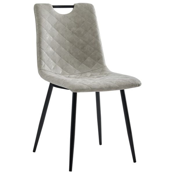 vidaXL Cadeiras de jantar 2 pcs couro artificial cinzento-claro