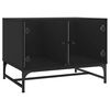 vidaXL Mesa de centro c/ portas de vidro 68,5x50x50 cm preto