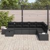 vidaXL Conjunto de Sof&aacute; de Jardim 8 pcs Preto Rattan Sint&eacute;tico