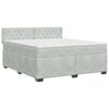 vidaXL Cama box spring com colch&atilde;o Cinzento-claro 140 x 200 cm Veludo