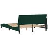 vidaXL Estrutura de cama sem colch&atilde;o Hanko 160x200 cm veludo verde-escuro