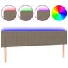 vidaXL Cabeceira cama luzes LED tecido 200x5x78/88cm cinza-acastanhado