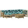 vidaXL 7 pcs conjunto lounge de jardim c/ almofad&otilde;es pinho impregnado