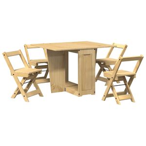 vidaXL 5 pcs conj. jantar dobr&aacute;vel Corona madeira pinho castanho-mel