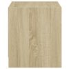 vidaXL Mesa cabeceira c/ portas vidro 2 pcs 35x37x42cm carvalho sonoma