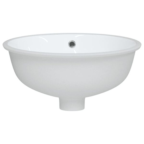 vidaXL Lavat&oacute;rio casa de banho oval 38,5x33,5x19 cm cer&acirc;mica branco