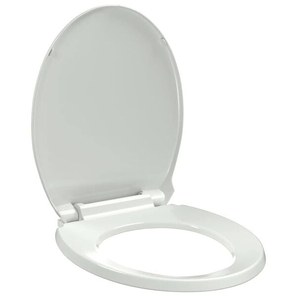 vidaXL Tampo de sanita com fecho suave oval branco