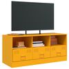 vidaXL Móvel de TV 99x39x44 cm aço amarelo mostarda
