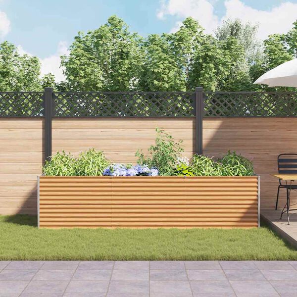 vidaXL Canteiro de jardim elevado 290 x 100 x 68 cm A&ccedil;o Galvanizado