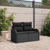 vidaXL Sof&aacute; de jardim com almofada Preto 121 x 62 x 69cm vime PE