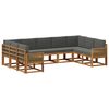 vidaXL Conjunto de Sof&aacute;s para Exterior 9 unid. Natural e Antracite