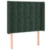 vidaXL Cabeceira cama c/ abas veludo 103x16x118/128 cm verde-escuro