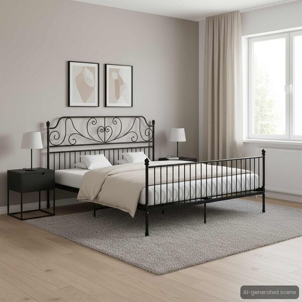 vidaXL Estrutura de cama 200x200 cm metal preto
