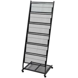 vidaXL Porta-revistas A4 preto 47,5x43x133 cm