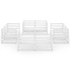 vidaXL 8 pcs conjunto lounge de jardim pinho maciço branco