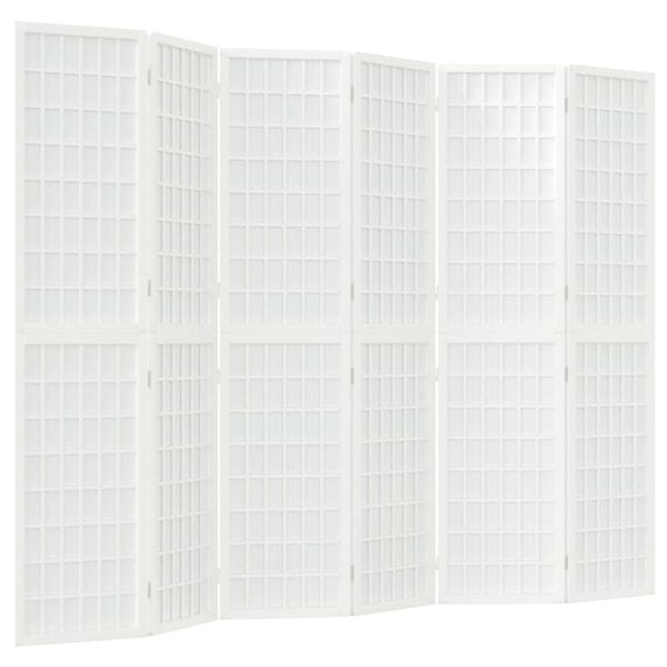 vidaXL Biombo dobrável com 6 painéis estilo japonês 240x170 cm branco