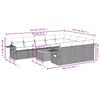 vidaXL 11 pcs conjunto sof&aacute;s de jardim c/ almofad&otilde;es vime PE cinzento