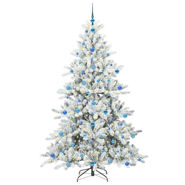 vidaXL &Aacute;rvore de Natal Articulada Artificial Branco 210 cm PVC e A&ccedil;o