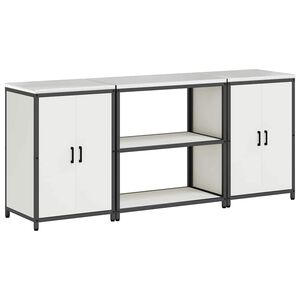 vidaXL Conjunto de Armazenamento de Cozinha com porta 3 pcs Branco