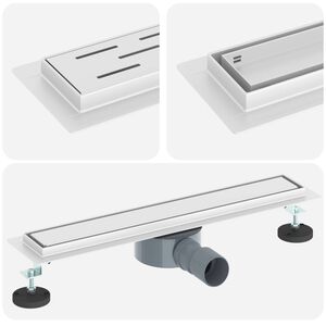 vidaXL Ralo de Chuveiro 2 em 1 com Sif&atilde;o 360&deg; Prateado