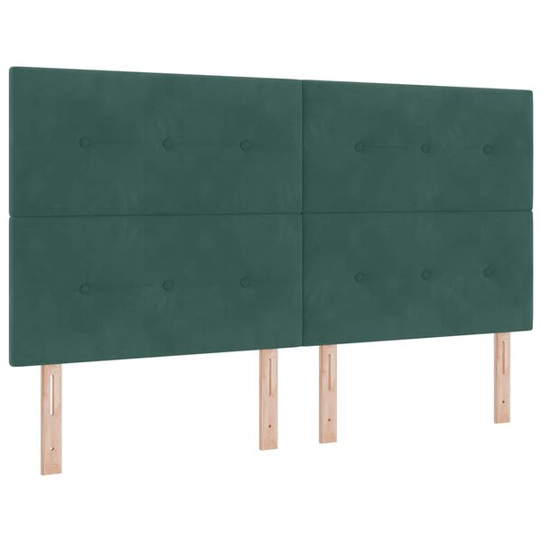 vidaXL Cama Box com colch&atilde;o Verde Escuro 180 x 200 cm tecido