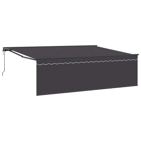 vidaXL Toldo Retr&aacute;til Antracite 450 &times; 350 cm Poli&eacute;ster e Alum&iacute;nio