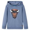 Sweatshirt para crian&ccedil;a com capuz azul mesclado 116