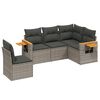 vidaXL 5 pcs conjunto sof&aacute;s de jardim c/ almofad&otilde;es vime PE cinzento