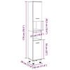 vidaXL Armário de casa de banho 30x30x179 cm contrap. cinzento cimento