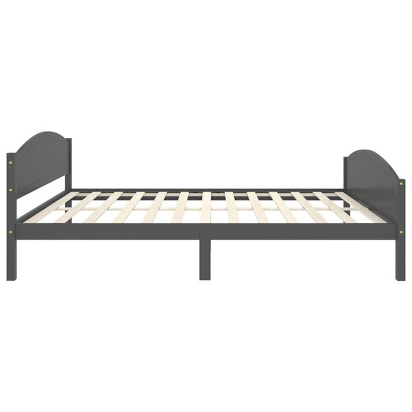 vidaXL Estrutura cama c/ 4 gavetas 140x200cm pinho maciço cinza-escuro