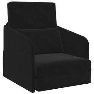 vidaXL Sof&aacute;-Cama Preto 65 x 80 x 83 cm Veludo